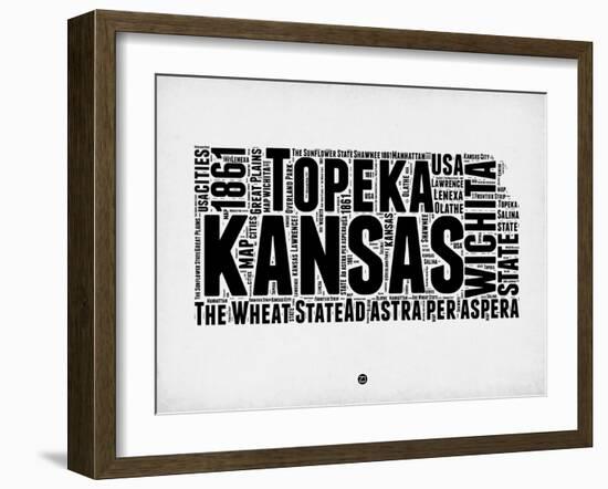 Kansas Word Cloud 2-NaxArt-Framed Art Print