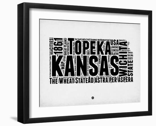 Kansas Word Cloud 2-NaxArt-Framed Art Print