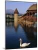 Kapellbrucke (Covered Wooden Bridge) Over the River Reuss, Lucerne (Luzern), Switzerland, Europe-Gavin Hellier-Mounted Photographic Print