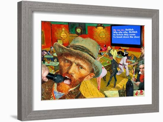 Karaoke Night in Arles-Barry Kite-Framed Art Print