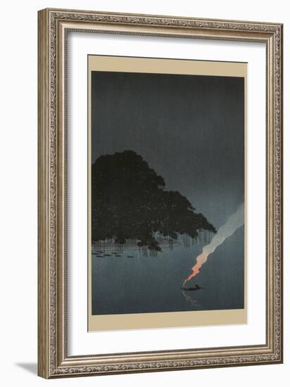 Karasaki Pines at Night-null-Framed Art Print