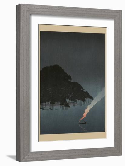 Karasaki Pines at Night-null-Framed Art Print