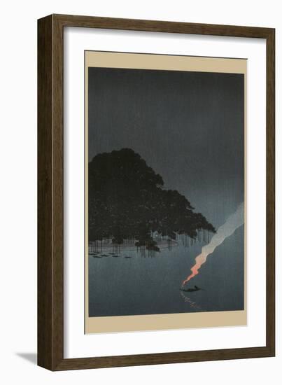 Karasaki Pines at Night-null-Framed Art Print