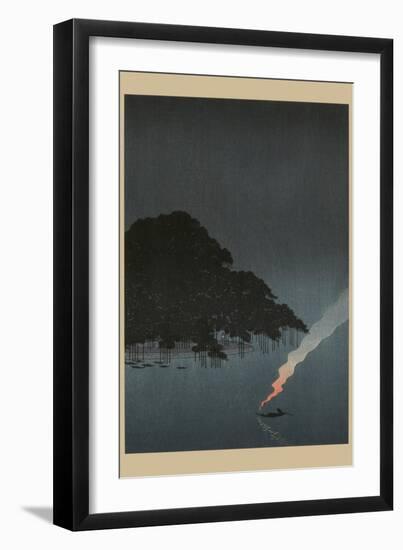 Karasaki Pines at Night-null-Framed Art Print