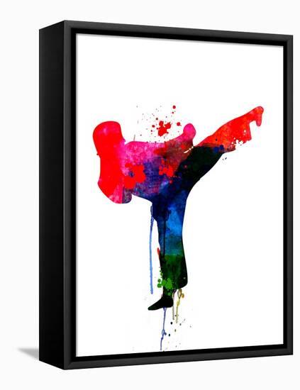 Karate Kid Watercolor-Lora Feldman-Framed Stretched Canvas