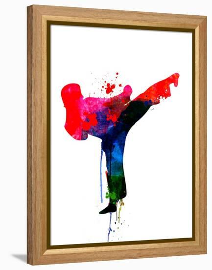 Karate Kid Watercolor-Lora Feldman-Framed Stretched Canvas