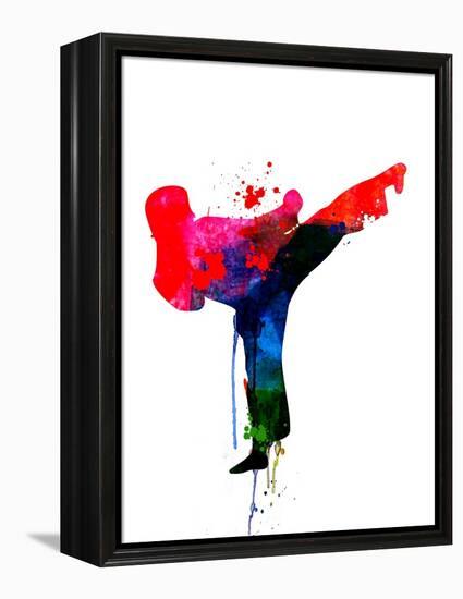 Karate Kid Watercolor-Lora Feldman-Framed Stretched Canvas