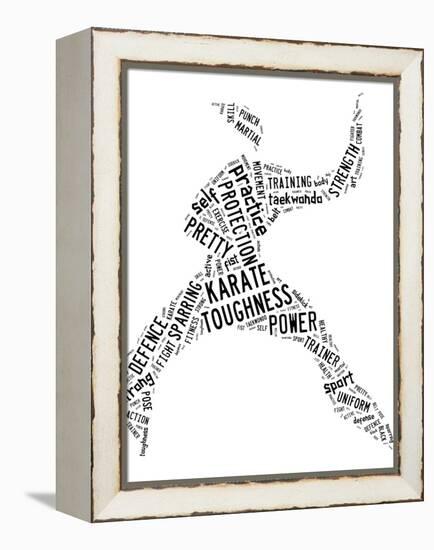 Karate Pictogram On White Background-seiksoon-Framed Stretched Canvas