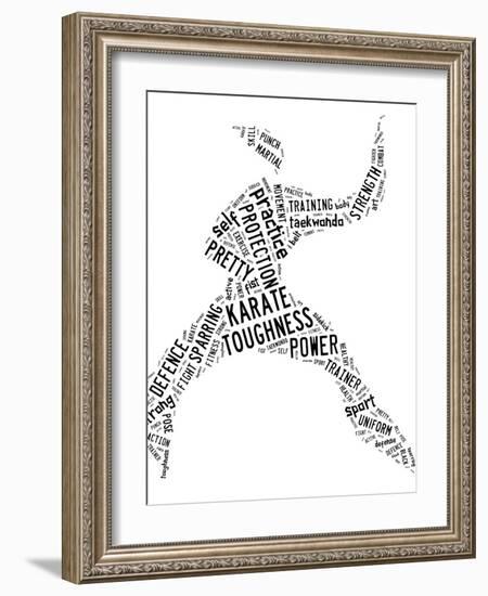 Karate Pictogram On White Background-seiksoon-Framed Art Print