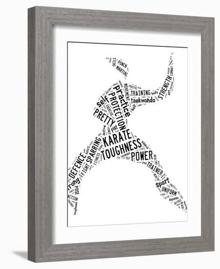 Karate Pictogram On White Background-seiksoon-Framed Art Print