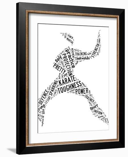 Karate Pictogram On White Background-seiksoon-Framed Art Print