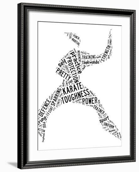 Karate Pictogram On White Background-seiksoon-Framed Art Print