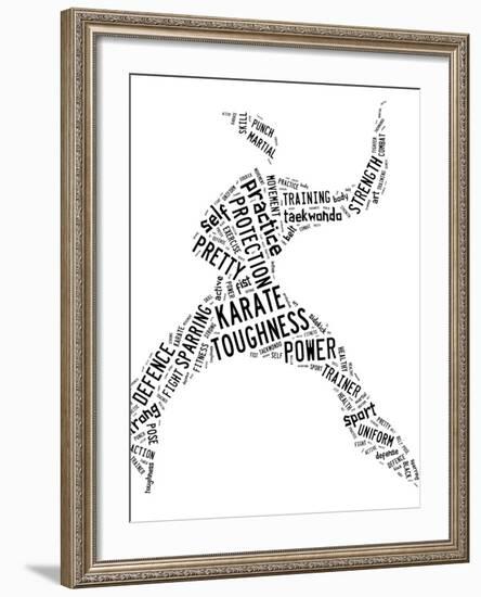 Karate Pictogram On White Background-seiksoon-Framed Art Print