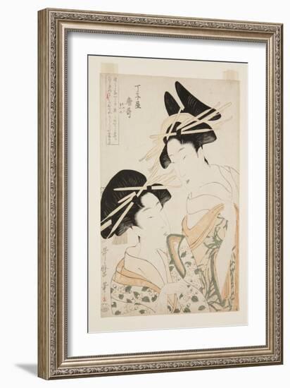 Karauta of Ch?Jiya (Ch?Jiya Karauta) (Colour Woodblock Print)-Kitagawa Utamaro-Framed Giclee Print