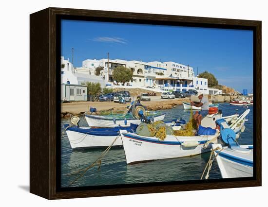 Karavostasis Village and Principal Port, Folegandros, Cyclades Islands, Greek Islands, Aegean Sea,-Tuul-Framed Premier Image Canvas