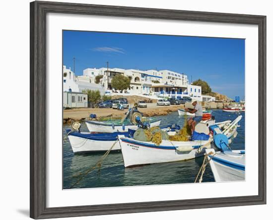 Karavostasis Village and Principal Port, Folegandros, Cyclades Islands, Greek Islands, Aegean Sea,-Tuul-Framed Photographic Print