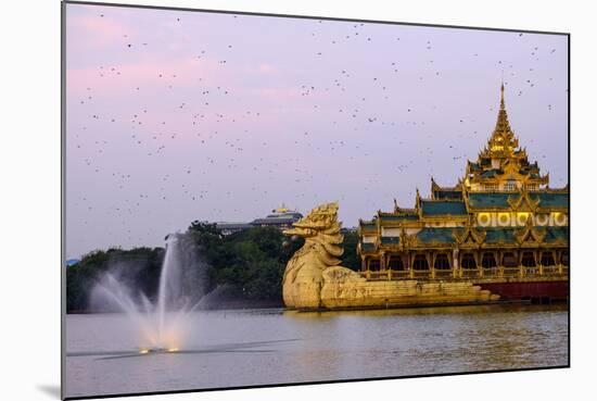 Karaweik, Kan Daw Gyi Lake and Park, Yangon (Rangoon), Myanmar (Burma), Asia-Nathalie Cuvelier-Mounted Photographic Print