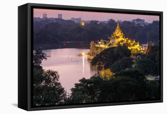 Karaweik, Kan Daw Gyi Lake and Park, Yangon (Rangoon), Myanmar (Burma), Asia-Nathalie Cuvelier-Framed Premier Image Canvas