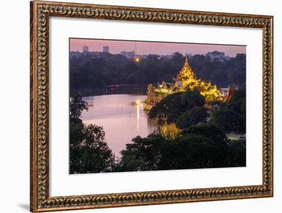 Karaweik, Kan Daw Gyi Lake and Park, Yangon (Rangoon), Myanmar (Burma), Asia-Nathalie Cuvelier-Framed Photographic Print