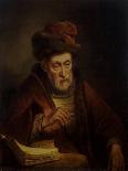 Old Man Holding a Pair of Spectacles-Karel van der Pluym-Premier Image Canvas