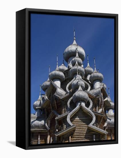 Karelia, Lake Onega, Kizhi Island, Roof of the Church of the Transfiguration, Russia-Nick Laing-Framed Premier Image Canvas