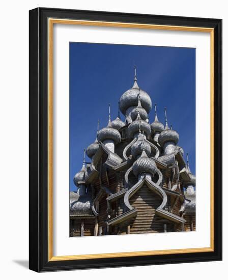 Karelia, Lake Onega, Kizhi Island, Roof of the Church of the Transfiguration, Russia-Nick Laing-Framed Photographic Print