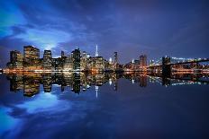 Brooklyn Bridge and Manhattan Skyline at Dusk, New York City, New York-Karen Deakin-Photographic Print