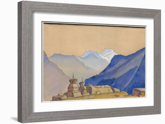 Karga, Album Leaf, 1933 (Tempera and Pencil on Paper)-Nicholas Roerich-Framed Giclee Print