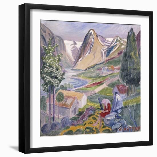 Kari at Sunde; Kari Paa Sunde-Nikolai Astrup-Framed Giclee Print