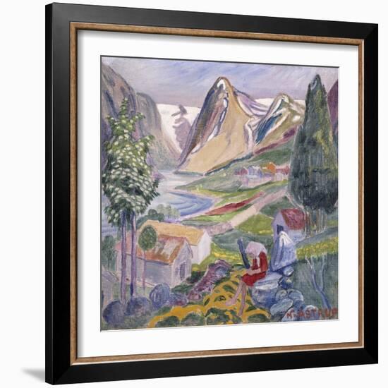 Kari at Sunde; Kari Paa Sunde-Nikolai Astrup-Framed Giclee Print