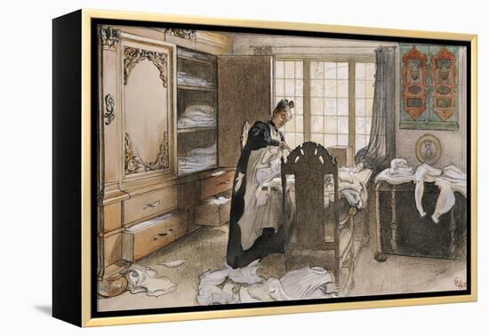 Karin by the Linen Cupboard (Karin Vid Linneskapet), 1906-Carl Larsson-Framed Premier Image Canvas