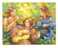 Three Women Playing Music-Karin Schaefers-Laminated Limited Edition