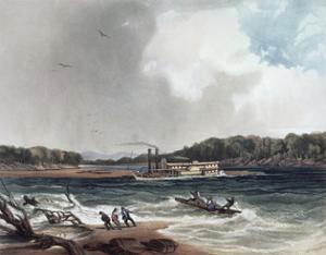 The Steamer Yellow-Stone on the 19th April 1833, Plate 4 from Volume 2 of 'Travels in the… by Karl Bodmer