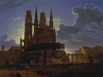 Medieval City on Banks of River-Karl Friedrich Schinkel-Giclee Print