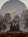 Mountain Landscape at Dusk), 19Th Century (Oil on Canvas)-Karl Gustav Carus-Framed Giclee Print