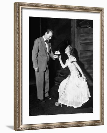 Karl Malden and Jessica Tandy in the Broadway Production Play "Streetcar Named Desire"-null-Framed Premium Photographic Print