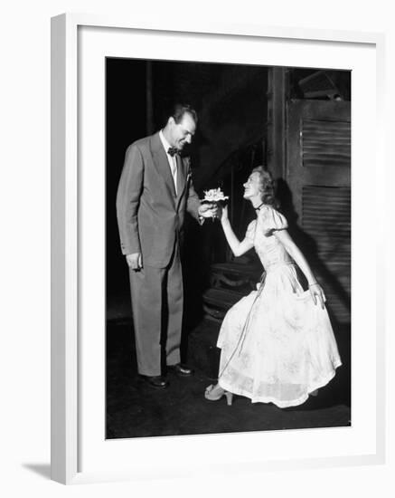 Karl Malden and Jessica Tandy in the Broadway Production Play "Streetcar Named Desire"-null-Framed Premium Photographic Print