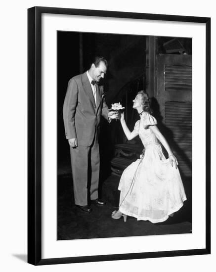 Karl Malden and Jessica Tandy in the Broadway Production Play "Streetcar Named Desire"-null-Framed Premium Photographic Print