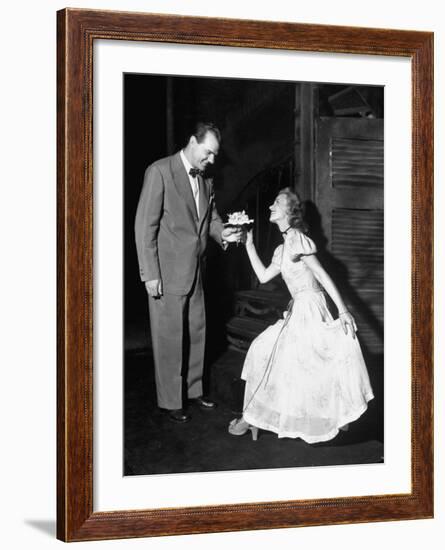 Karl Malden and Jessica Tandy in the Broadway Production Play "Streetcar Named Desire"-null-Framed Premium Photographic Print