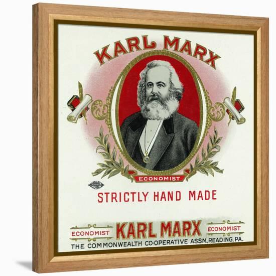 Karl Marx Brand Cigar Box Label, Karl Marx-Lantern Press-Framed Stretched Canvas