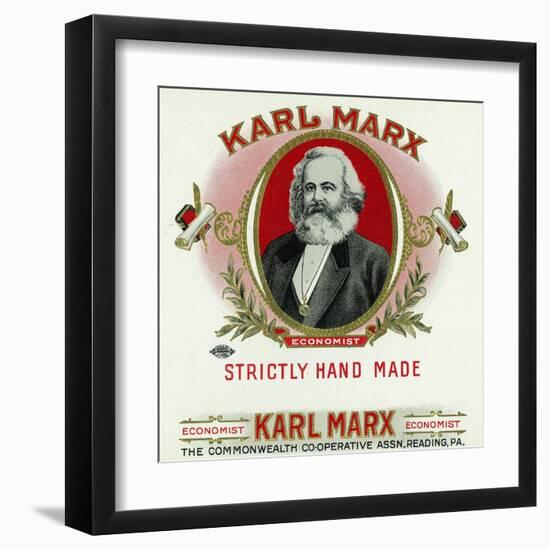 Karl Marx Brand Cigar Box Label, Karl Marx-Lantern Press-Framed Art Print