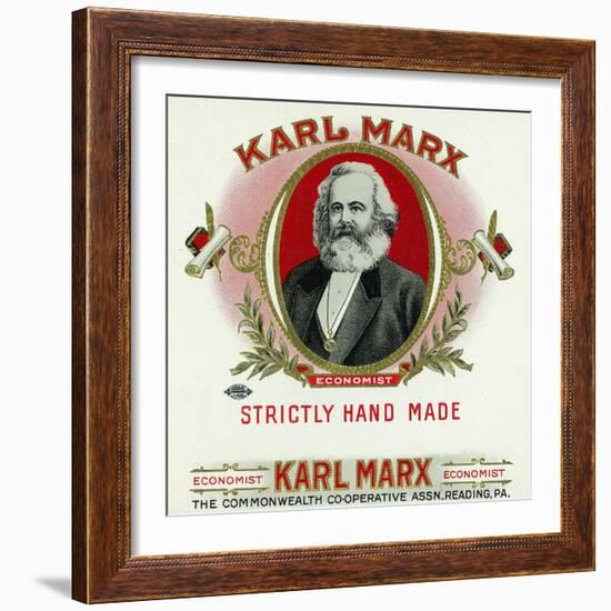 Karl Marx Brand Cigar Box Label, Karl Marx-Lantern Press-Framed Art Print