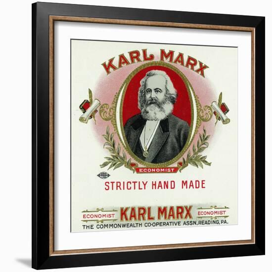 Karl Marx Brand Cigar Box Label, Karl Marx-Lantern Press-Framed Art Print