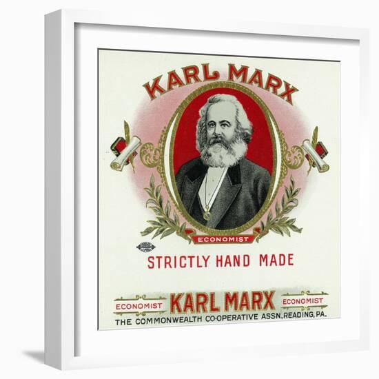 Karl Marx Brand Cigar Box Label, Karl Marx-Lantern Press-Framed Art Print