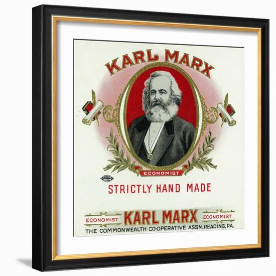 Karl Marx Brand Cigar Box Label, Karl Marx-Lantern Press-Framed Art Print