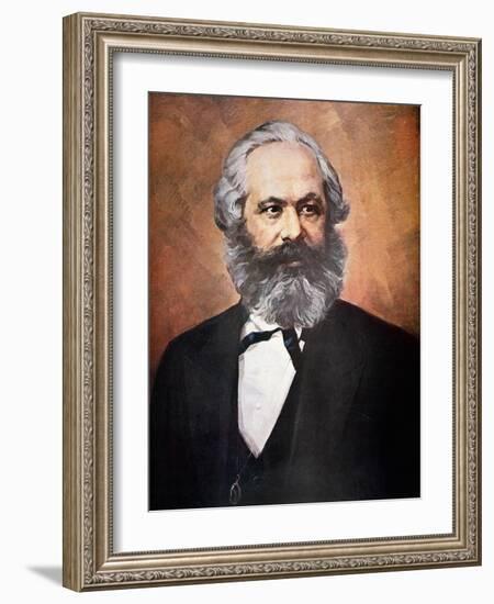 Karl Marx (Colour Litho)-Russian-Framed Giclee Print