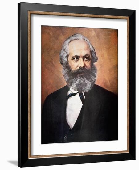 Karl Marx (Colour Litho)-Russian-Framed Giclee Print