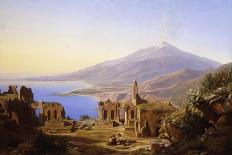 Teatro Greco, Taormina, with Etna Beyond, 1852 (Oil on Canvas)-Karl Robert Kummer-Giclee Print