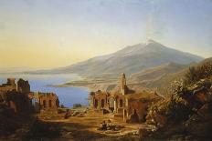 Teatro Greco, Taormina, with Etna Beyond, 1852 (Oil on Canvas)-Karl Robert Kummer-Mounted Giclee Print