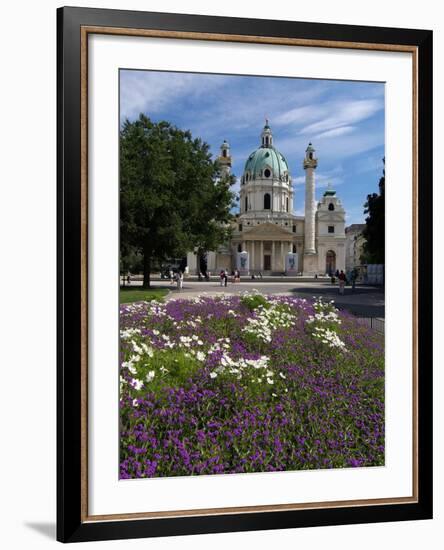 Karlsplatz and Karlskirche, Vienna, Austria, Europe-Hans Peter Merten-Framed Photographic Print